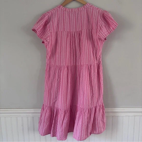 Madison Mathew’s Striped Tiered Pink Cotton Dress - Picture 3 of 4